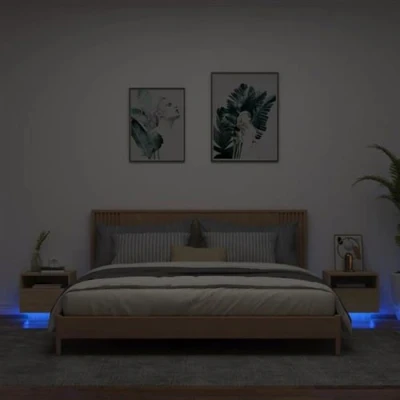 Afbeelding van Nachtkastjes met LED verlichting 2 st 40x39x37 cm sonoma eiken
