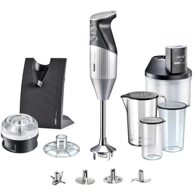 Afbeelding van Bamix Superbox Swissline Staafmixer En SliceSy Hakmolen Zilver