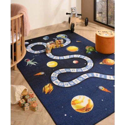 Afbeelding van Kindervloerkleed Joy Ruimte Donkerblauw 140x200 Cm