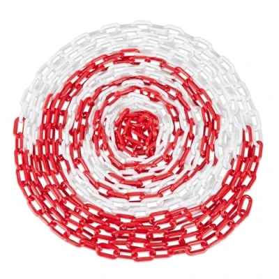 Afbeelding van Relaxdays afzetketting rood wit kunststof ketting veiligheidsketting plastic 30 m