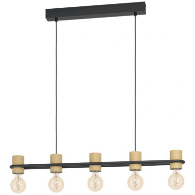 Afbeelding van EGLO Chieveley Hanglamp E27 88,5 cm Zwart/Bruin