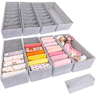 Afbeelding van SIMPLE JOY® HEMNES Dubbele organizer voor Ikea dressoir; perfecte pasvorm; stevige bodem; laden, luierbenodigdheden, kinderkleding, sokken, ondergoed, 8 stuks