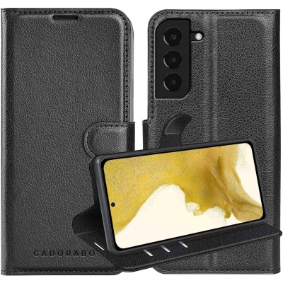 Afbeelding van Cadorabo Hoesje geschikt voor Samsung Galaxy S22 PLUS in PHANTOM ZWART Beschermhoes met magnetische sluiting, standfunctie en kaartvakje Book Case Cover Etui