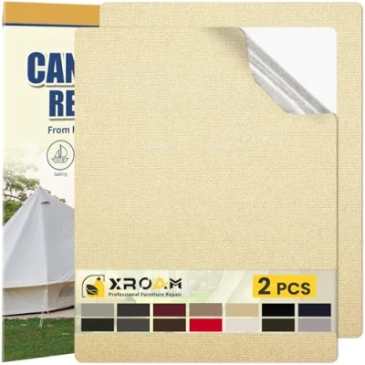 Afbeelding van Tissu Autocollant Reparation, 21 x 30 cm Imperméable Pièce Autocollante Tissu, Extérieur Tissus Réparation pour Canapés, Bateau, Tentes, Chaises, Longues, Bâche, Auvents Beige