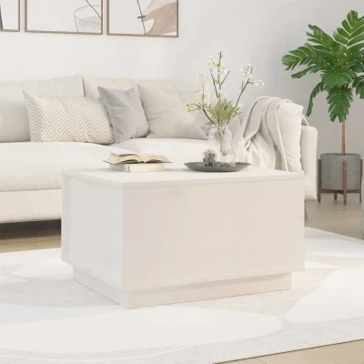 Afbeelding van Salontafel 60x50x35 cm massief grenenhout wit