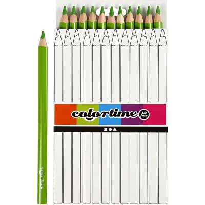 Afbeelding van Colortime Kleurpotloden Jumbo 5 Mm Vulling Groen 12 Stuks