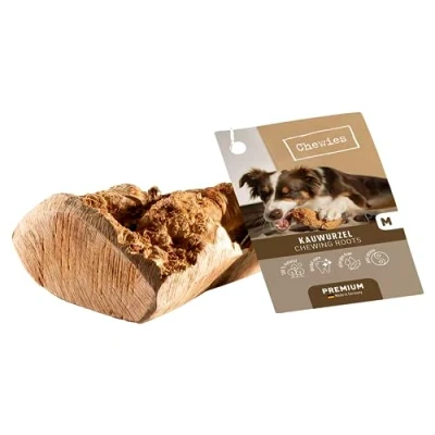 Afbeelding van CHEWIES HONDEN KAUWWORTEL KAUWBEHOEFTE TANDSTEEN MILIEUVRIENDELIJK MEDITERRAAN MAAT M 100% NATUURLIJK STEVIG DUURZAAM KAUWSPEELGOED VOORDEEL 4X