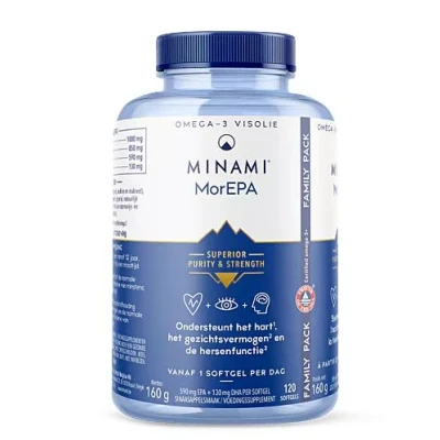 Afbeelding van Minami Nutrition MorEPA 85% Omega 3 High EPA Formula 750mg + DHA Capsules 120capsules