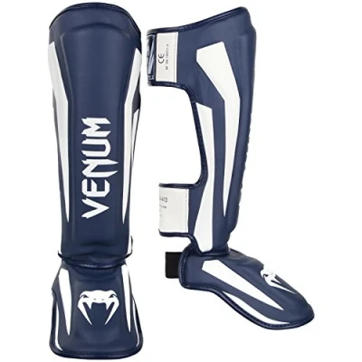 Afbeelding van Venum Elite Kickboks Scheenbeschermers Navy Blauw Wit maat XL