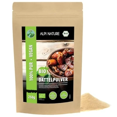 Image de Alpi Nature Sucre de Datte BIO 250g, Poudre Dattes bio, Substitut pour la Pâtisserie