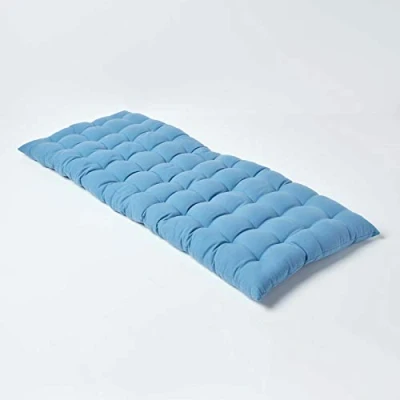 Afbeelding van Homescapes 2 bankkussen blauw 100% katoen