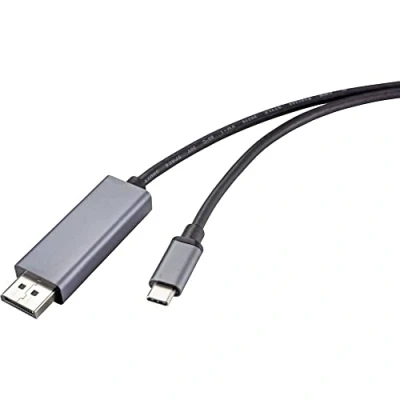 Afbeelding van Renkforce RF 4630696 USB C displaykabel / DisplayPort Aansluitkabel stekker, stekker 1.00 m Zwart PVC mantel