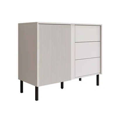 Afbeelding van Meubella Dressoir Margareth Wit 100 cm 3 lades