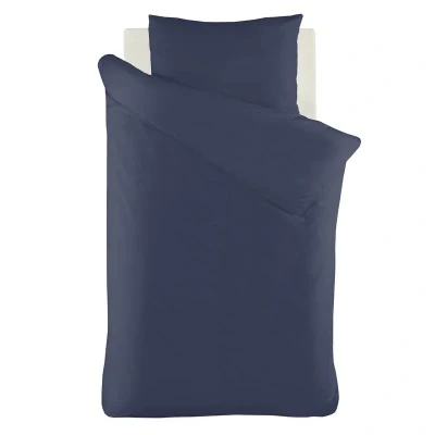 Afbeelding van iSeng Uni Dekbedovertrek Eenpersoons 140x200/220 cm Blauw