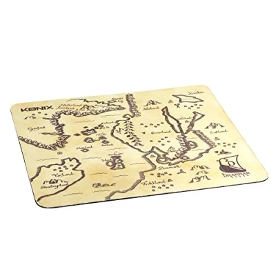 Afbeelding van Konix Drakkar Norrland Muismat voor gaming, 320 x 270 3 mm, glad oppervlak, antislip, van rubber, kantooraccessoires