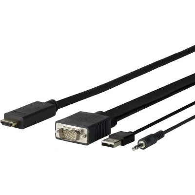 Afbeelding van Vivolink PROVGAHDMI3 video kabel adapter 3 m HDMI VGA (D Sub) + 3.5mm USB Type A Zwart