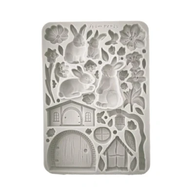 Afbeelding van Stamperia Rabbit and Flowers A5 Silicon Mould (KACMA566)