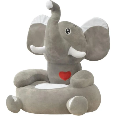 Afbeelding van vidaXL Kinderstoel olifant pluche grijs