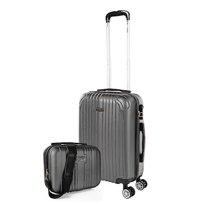 Image de ITACA Valise Cabine 55x40x20 Rigide Légère à Roulette 4 Roues Pivotantes avec Cadenas Combinaison Bagage Idéal pour Voyager en Avion Petite Compacte Compatible Ryan, Antraciet