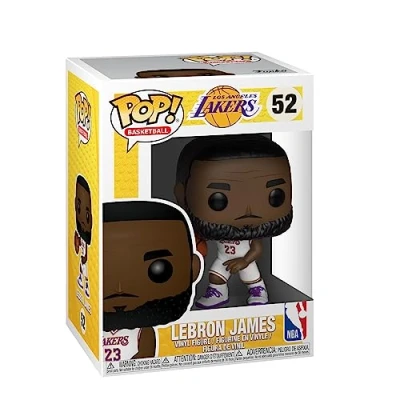 Afbeelding van Funko Pop! NBA: Lakers LeBron James (White Uniform) Vinyl Figuur om te verzamelen Cadeau idee Officiële Producten Speelgoed voor Kinderen en Volwassenen Sportfans