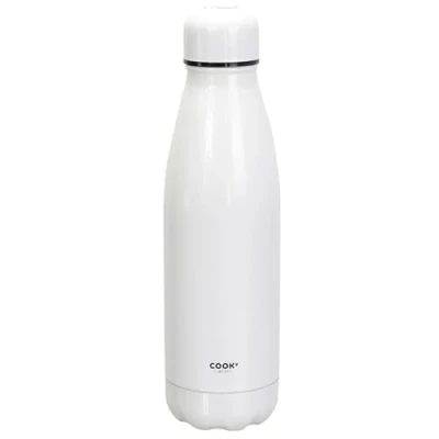 Afbeelding van Cook Concept Travel drinkfles voor warme en koude dranken wit roestvrij staal met schroefdop 500 ml