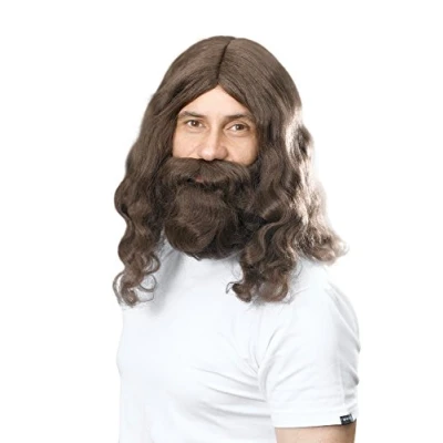 Afbeelding van Bristol Novelty BW581 Jezus pruik en baard, één maat, bruin