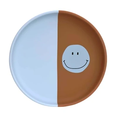 Afbeelding van Lassig Silicone Bord Happy Rascals Smile Blue