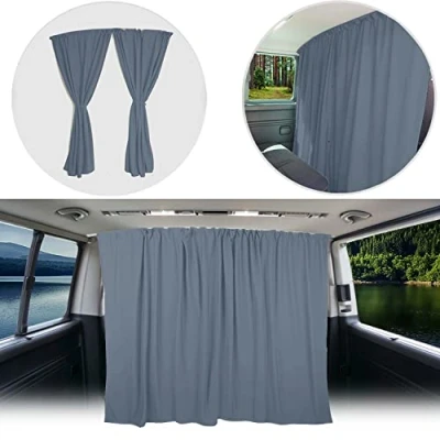 Afbeelding van BREMER SITZBEZÜGE Scheidingsgordijn voor bestuurderscabine, zonwering, gordijn, geschikt VW T5, T6, T6.1, Multivan, Transporter, Caravelle, grijs, accessoires