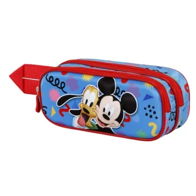 Afbeelding van Mickey Mouse Mates 3D dubbele pennenetui, Blauw, één maat, tas, mat, etui
