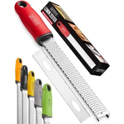 Afbeelding van Orblue Citroenschiller en kaasrasp hoogwaardige citrusschiller keukenrasp voor Parmezaanse kaas, chocolade, fruit, groenten, gember, knoflook, nootmuskaat, rood