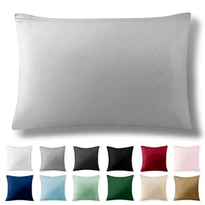 Afbeelding van Alreya Renforcé kussensloop 40 x 60 cm 100% katoen met YKK ritssluiting, superzachte kussensloop, kussenhoes, Oeko Tex® standaard gecertificeerd, Grijs, alleen