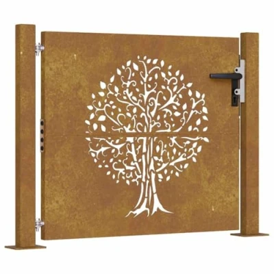 Afbeelding van Poort 105x80 cm boomontwerp cortenstaal
