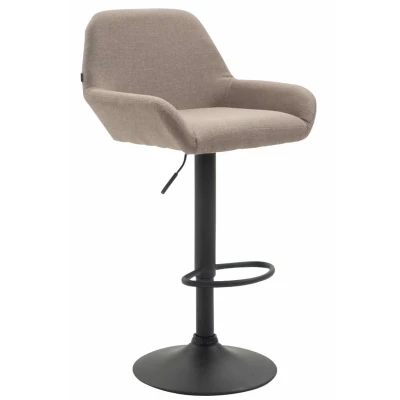 Afbeelding van Barkruk Mysen Stof Zwart Frame Taupe