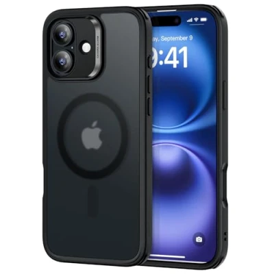 Afbeelding van ESR Magnetisch telefoonhoesje 2024, compatibel met MagSafe, militaire kwaliteit, vergeelt niet, krasbestendig, magnetische achterkant, voor telefoon matzwart