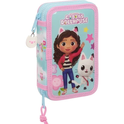 Afbeelding van Dubbele etui Gabby&#039;s Dollhouse Blauw 12.5 x 19.5 4 cm (28 Onderdelen)