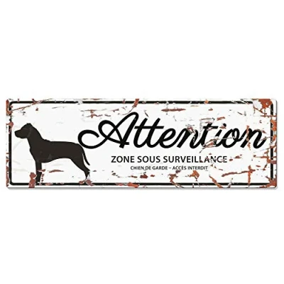 Afbeelding van D&amp;d Home Waakbord Hond Warning Sign Stafford F 40x14cm Wit 1st