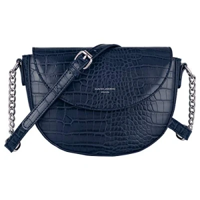 Afbeelding van David Jones Kleine schoudertas met krokodil voor dames handtas van PU leer, gewatteerd, krokodil, schouderriem, tas, ketting, avondtas, halve maan, crossbody elegant, modieus, Blauw,