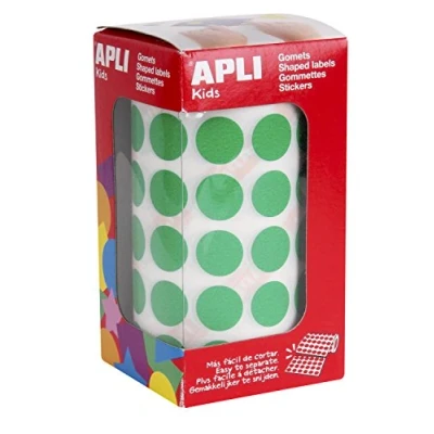Image de APLI 4858 Rouleau de gommettes rondes Ø 15 mm Couleur : vert