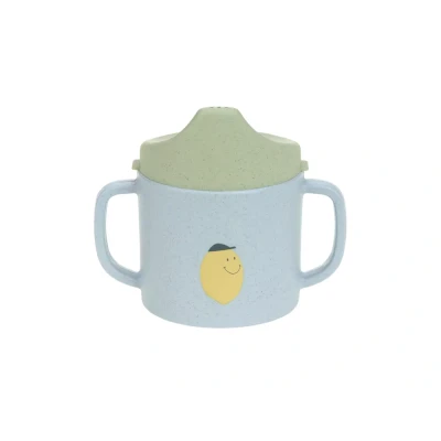Afbeelding van LÄSSIG Leerbeker voor kinderen, met handvat en afneembaar deksel, 150 ml/Sippy Cup Happy Fruits, citroen
