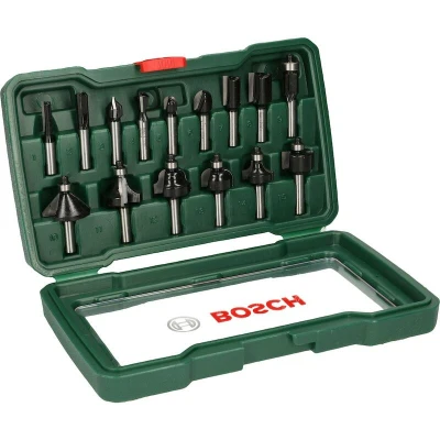 Afbeelding van Bosch Houtfrezen � 8 mm schacht 15 delig geschikt voor alle merken