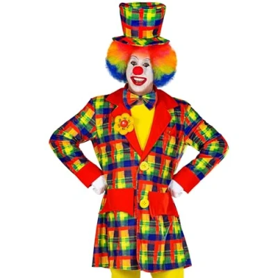 Afbeelding van Widmann Clown &amp; Nar Kostuum Keurige Kleurige Fleurige Jas Multicolor XL Carnavalskleding Verkleedkleding