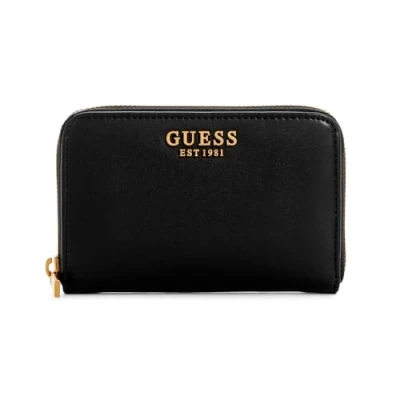 Afbeelding van GUESS Portemonnee Laurel SLG Zip Around Wallet Black Zwart