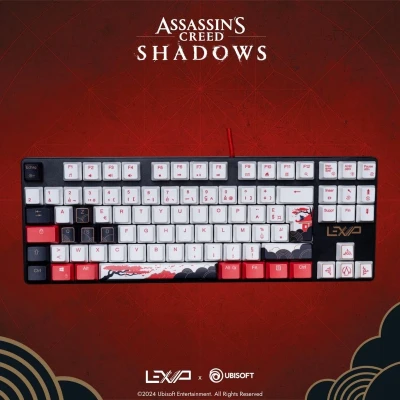 Afbeelding van LEXIP X UBISOFT Assassin&#039;s Creed Shadows AZERTY Mechanisch gaming toetsenbord 60% layout Exclusief AC design bekabeld via USB Geschikt voor PC wit, zwart, rood