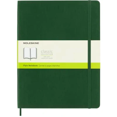 Image de Carnet classique très grand format à pages blanches Moleskine couverture souple Vert