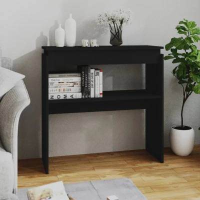 Afbeelding van Wandtafel 80x30x80 cm spaanplaat zwart