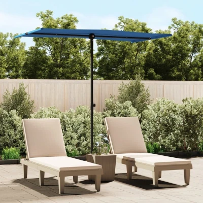 Afbeelding van Parasol met aluminium paal 180x110 cm azuurblauw