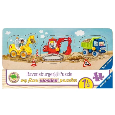 Afbeelding van Ravensburger houten puzzel De kleine bouwplaats Legpuzzel 3 stukjes