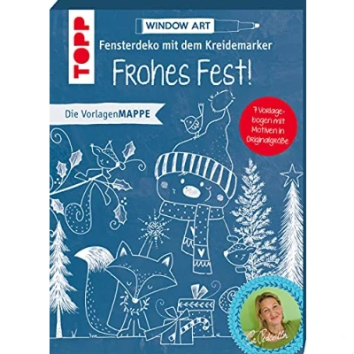 Afbeelding van Vorlagenmappe Fensterdeko mit dem Kreidemarker Frohes Fest!