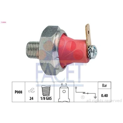 Afbeelding van FACET 7.0094 Oliedruksensor 1/8 GAS 0,4bar Made in Italy OE Equivalent MITSUBISHI: GALANT 5 Stufenheck