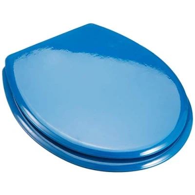 Afbeelding van MSV 140015, toiletdeksel met scharnieren van roestvrij staal, donkerblauw, 43,5 x 37,5 1,8 cm